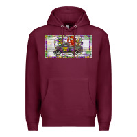 Burgundy Mardi Gras Truck And Fleur De Lis Crawfish Premium Hoodie - RanaPortraitStore