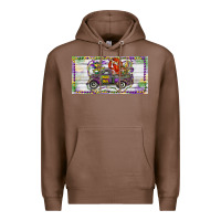 Chestnut Mardi Gras Truck And Fleur De Lis Crawfish Premium Hoodie - RanaPortraitStore
