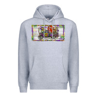 Heather Grey Mardi Gras Truck And Fleur De Lis Crawfish Premium Hoodie - RanaPortraitStore