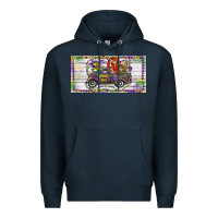 Navy Mardi Gras Truck And Fleur De Lis Crawfish Premium Hoodie - RanaPortraitStore