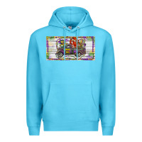 Ocean Blue Mardi Gras Truck And Fleur De Lis Crawfish Premium Hoodie - RanaPortraitStore
