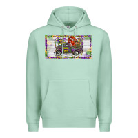 Seafoam Mardi Gras Truck And Fleur De Lis Crawfish Premium Hoodie - RanaPortraitStore