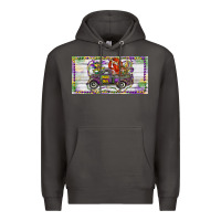 Smoke Mardi Gras Truck And Fleur De Lis Crawfish Premium Hoodie - RanaPortraitStore