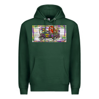 Sports Green Mardi Gras Truck And Fleur De Lis Crawfish Premium Hoodie - RanaPortraitStore