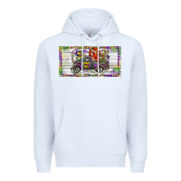 White Mardi Gras Truck And Fleur De Lis Crawfish Premium Hoodie - RanaPortraitStore
