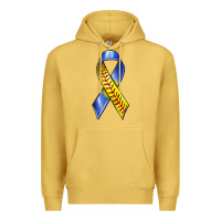 Antique Gold down syndrome ribbon softball Premium Hoodie - texasbilliewilder
