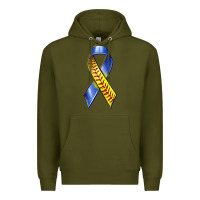 Army Green down syndrome ribbon softball Premium Hoodie - texasbilliewilder