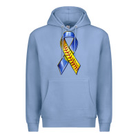 Colony Blue down syndrome ribbon softball Premium Hoodie - texasbilliewilder
