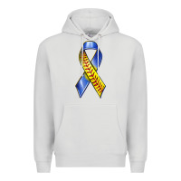 Dove Grey down syndrome ribbon softball Premium Hoodie - texasbilliewilder