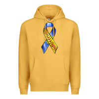Mustard down syndrome ribbon softball Premium Hoodie - texasbilliewilder