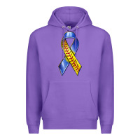 Purple down syndrome ribbon softball Premium Hoodie - texasbilliewilder
