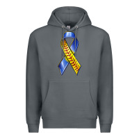 Rock down syndrome ribbon softball Premium Hoodie - texasbilliewilder