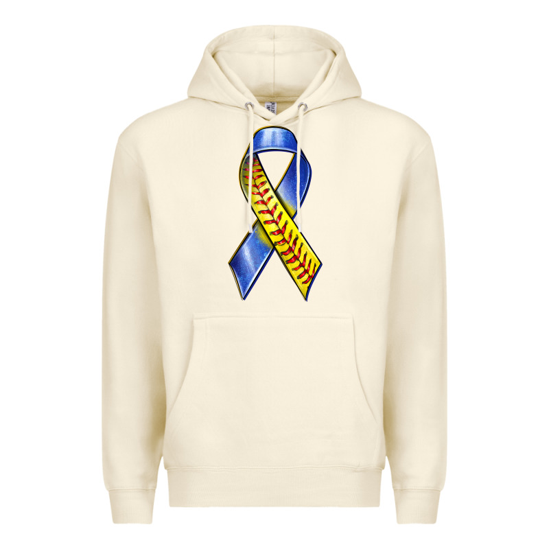 Down Syndrome Ribbon Softball Premium Hoodie by texasbilliewilder | Teevron