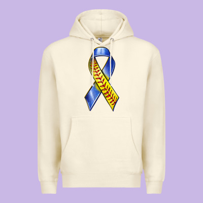 Down Syndrome Ribbon Softball Premium Hoodie Designed By Texasbilliewilder
