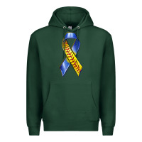 Sports Green down syndrome ribbon softball Premium Hoodie - texasbilliewilder