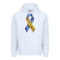 White down syndrome ribbon softball Premium Hoodie - texasbilliewilder