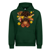 Forest Green softball afro messy bun Urban Hoodie - texasbilliewilder