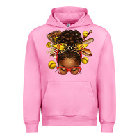 Fuchsia Pink softball afro messy bun Urban Hoodie - texasbilliewilder