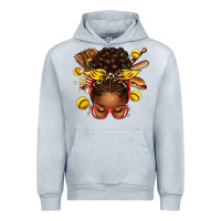 Heather Grey softball afro messy bun Urban Hoodie - texasbilliewilder
