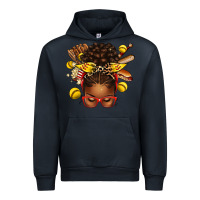 Navy softball afro messy bun Urban Hoodie - texasbilliewilder
