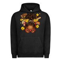Pigment Black softball afro messy bun Urban Hoodie - texasbilliewilder