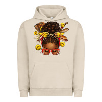 Pigment French Oak softball afro messy bun Urban Hoodie - texasbilliewilder