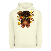 Pigment Pistachio softball afro messy bun Urban Hoodie - texasbilliewilder