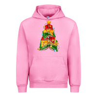 Fuchsia Pink christmas book tree Urban Hoodie - Zillion Design Studio