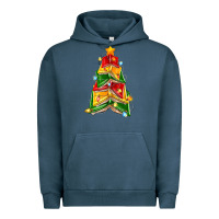Pigment Midnight Navy christmas book tree Urban Hoodie - Zillion Design Studio
