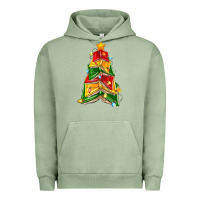Pigment Oil Green christmas book tree Urban Hoodie - Zillion Design Studio