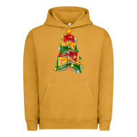Pigment Peanut Butter christmas book tree Urban Hoodie - Zillion Design Studio