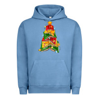 Pigment Pebble Blue christmas book tree Urban Hoodie - Zillion Design Studio