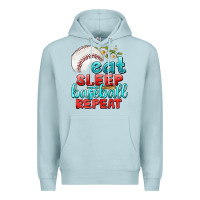 Blue Mist eat sleep baseball repeat Premium Hoodie - texasbilliewilder
