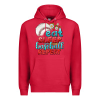 Cardinal eat sleep baseball repeat Premium Hoodie - texasbilliewilder