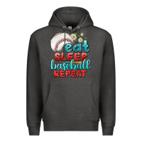Charcoal Heather eat sleep baseball repeat Premium Hoodie - texasbilliewilder