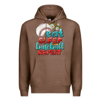 Chestnut eat sleep baseball repeat Premium Hoodie - texasbilliewilder