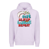 Lilac eat sleep baseball repeat Premium Hoodie - texasbilliewilder