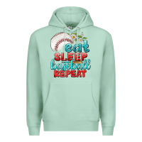 Seafoam eat sleep baseball repeat Premium Hoodie - texasbilliewilder