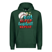 Sports Green eat sleep baseball repeat Premium Hoodie - texasbilliewilder