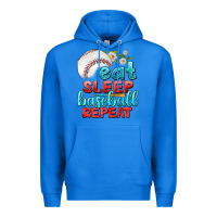 True Royal eat sleep baseball repeat Premium Hoodie - texasbilliewilder