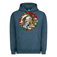 Pigment Midnight Navy Christmas Joy To The World Urban Hoodie - RanaPortraitStore