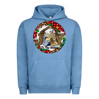 Pigment Pebble Blue Christmas Joy To The World Urban Hoodie - RanaPortraitStore