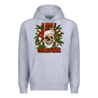 Heather Grey Merry Christmas Premium Hoodie - RanaPortraitStore