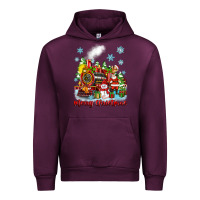 Mauve Wine merry christmas polar express Urban Hoodie - Zillion Design Studio