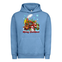 Pigment Pebble Blue merry christmas polar express Urban Hoodie - Zillion Design Studio