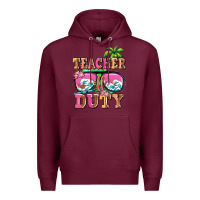Burgundy teacher off duty Premium Hoodie - AdoDesignShop