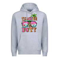 Heather Grey teacher off duty Premium Hoodie - AdoDesignShop