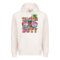 Pale Pink teacher off duty Premium Hoodie - AdoDesignShop