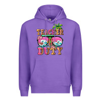 Purple teacher off duty Premium Hoodie - AdoDesignShop