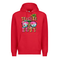 Red teacher off duty Premium Hoodie - AdoDesignShop